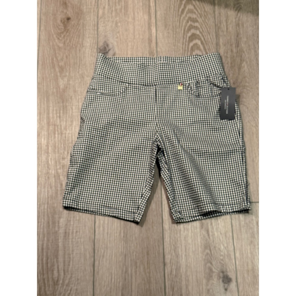 Tommy Hilfiger Womens Gingham Pull On Shorts Navy White Check Size 6 NEW